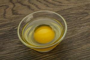 Raw Chicken egg in the bowl photo