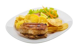 Grilled pork with potato photo