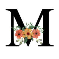 florales Buchstabenalphabet png