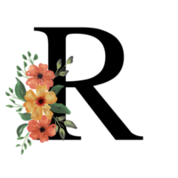 bloemen letter alfabet png