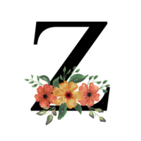 alfabeto de letras florales png