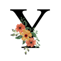 florales Buchstabenalphabet png