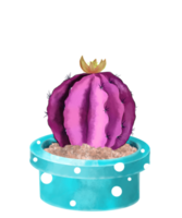 cactus acuarela en maceta png