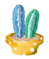 cactus aquarelle en pot png