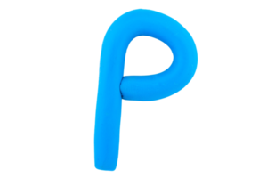 alphabet p anglais lettres colorées lettres faites à la main moulées à partir d'argile de pâte à modeler isolées sur fond blanc png