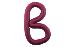 alfabeto b inglés letras coloridas letras hechas a mano moldeadas de arcilla plastilina sobre fondo blanco aislado png