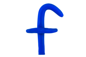 alfabet f engels kleurrijke letters handgemaakte letters gegoten uit plasticine klei op geïsoleerde witte achtergrond png