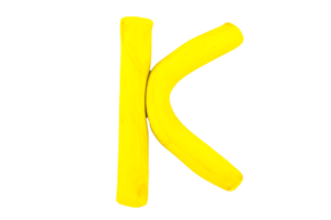 alfabet k engels kleurrijke letters handgemaakte letters gegoten uit plasticine klei op geïsoleerde witte achtergrond png