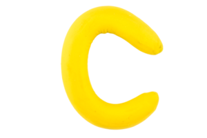 Alphabet c englische bunte Buchstaben handgefertigte Buchstaben aus Plastilin-Ton auf isoliertem weißem Hintergrund geformt png