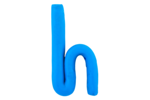 alphabet h anglais lettres colorées lettres faites à la main moulées à partir d'argile de pâte à modeler sur fond blanc isolé png