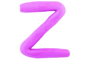 alphabet z anglais lettres colorées lettres faites à la main moulées à partir d'argile de pâte à modeler sur fond blanc isolé png