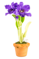 Orchidee Blumenpflanze im Topf Puppenhaus Miniaturen Garten isolieren Hintergrund png