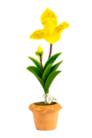 orchidée fleur plante en pot maison de poupée miniatures jardin isoler fond png