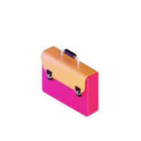 3d illustration objet icône sac d'école png