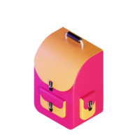 3D-Illustration Objektsymbol Schultasche png