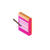 Cuaderno de icono de objeto de ilustración 3d png