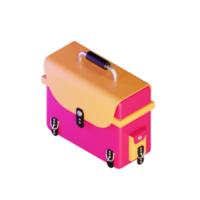 bolso de escuela del icono del objeto del ejemplo 3d png