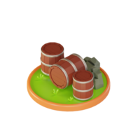 3D Illustration object icon wine drums png