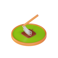 illustrazione 3d icona oggetto zappa