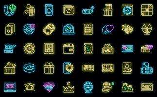 Sweepstake icons set outline vector. Chance activity vector neon