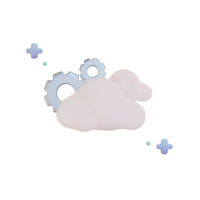 Cloud Storage, Settings 3d Illustration