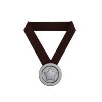 3d icono gimnasio, medalla de plata png