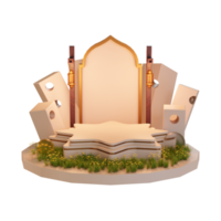 ilustración 3d del podio del ramadán islámico png