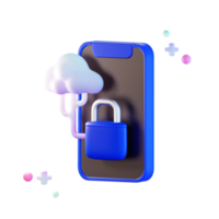 Phone Security 3d Illustration png
