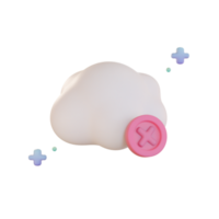 sistema de nube, ilustración de error 3d png