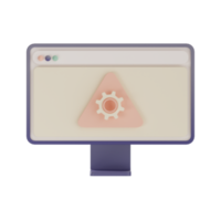 icono de diseño web, sistema de error, ilustración 3d png