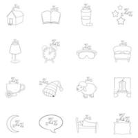 Sleep symbols icon set outline vector