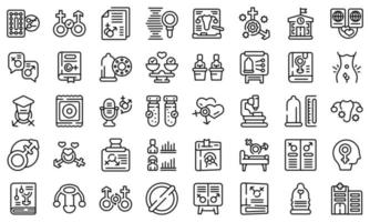 Sex education icons set outline vector. Adult aids vector