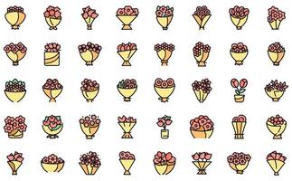 Bouquet icon, outline style vector