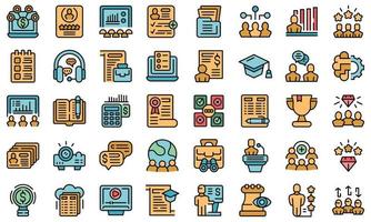 Staff training icons set vector flat