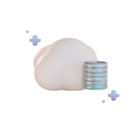 stockage en nuage, illustration 3d du serveur png