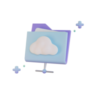 Cloud Storage, Files 3d Illustration png
