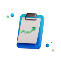 statistisch rapport, financiënpictogram, 3d illustratie png