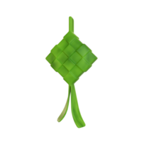 Icono de elemento islámico de ramadán 3d, ketupat tradicional png