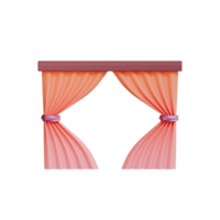 ícone de cortina de móveis, ilustração 3d png