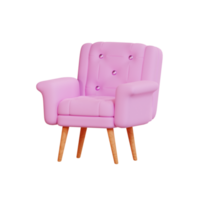 icono de sillón de muebles, ilustración 3d png