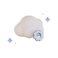 système cloud, illustration 3d png