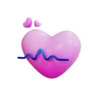 Heart Rate Health and Medicine icon, 3d illustration png