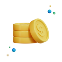 moeda, ícone de finanças, ilustração 3d png