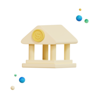 banque, icône de la finance, illustration 3d png