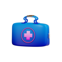 kit di pronto soccorso icona salute e medicina, illustrazione 3d png