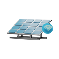 ilustração 3d de painéis solares de casa inteligente png