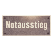 German sign transparent PNG. Notausstieg Emergency exit png