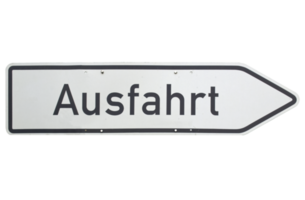 signo alemán png transparente. salida ausfahrt
