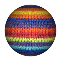 esfera de tela de lana multicolor a rayas fondo transparente png