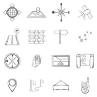 Navigation icons set vector outline